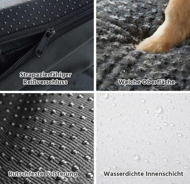 Ортопедичні лежанки для собак великих порід - водонепроникні, з водонепроникним підкладом, з неслизьким дном, знімний та пральний чохол (XL: 107 x 81 x 18 см)