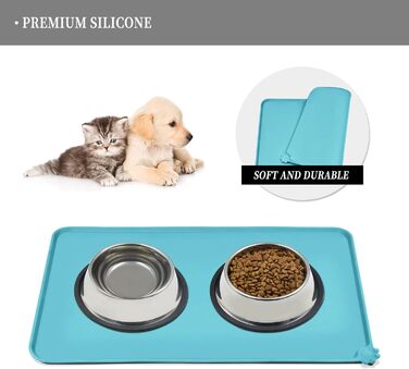 Силіконовий килимок для тварин Reopet - водонепроникний килимок для собак та котів з піднятими бортиками, 60 x 40 см, 1 шт.