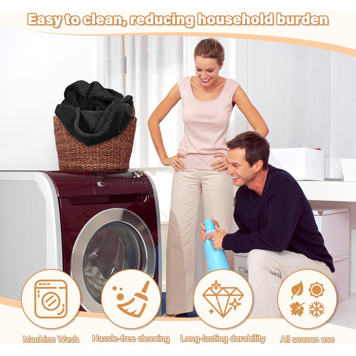 Водонепроникний плед Catalonia Classy для захисту дивану та ліжка (203 x 152 см, чорний)