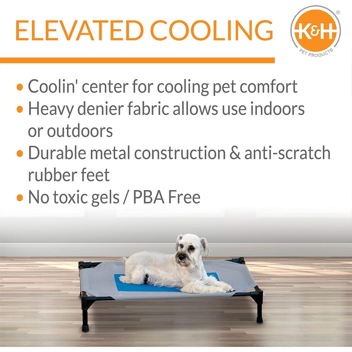 Кiмнатне охолоджувальне ліжко для собак K&H Pet Products Coolin' - середній розмір, 81x64x18 см