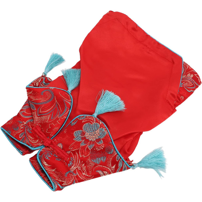 Костюм для собак і котів у китайському стилі Чеонгсам з атласу, Tang Anzug, розмір L. Елегантний дизайн, м'який бавовняний матеріал, святковий одяг для Різдва та вечірок