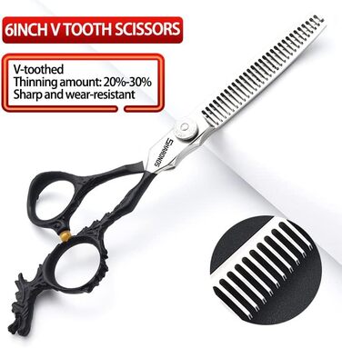 Професійний набір ножиць для волосся SHAROND 6 дюймів (3 шт.) з японської сталі 440C