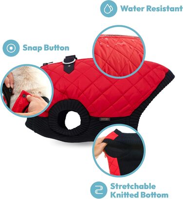 Жилет для собак Gooby Modische, степеневий, з еластичною зоною грудей, ромбовий візерунок, великий розмір (обхват грудей ~43.2 см), помаранчевий/червоний (Sunset Chevron)