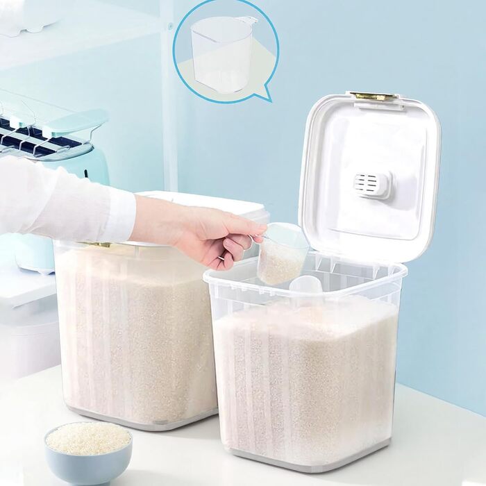 Контейнер для зберігання корму для собак RUIAN, 15/25 кг, на колесах, з ложкою (2 шт.)