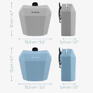 Набір з 2 силіконових мішечків для корму Navaris - мішечки для ласощів, сухого та вологого корму для собак (сірий & темно-синій)