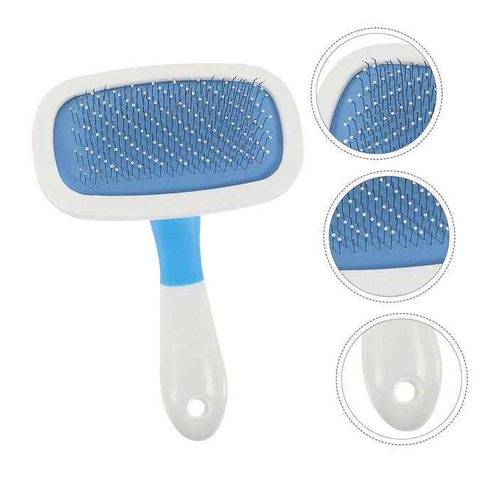 Масажна щітка для тварин ULTECHNOVO 3 шт. для котів та собак з довгим хутром, синього кольору, 15x10x2.2 см