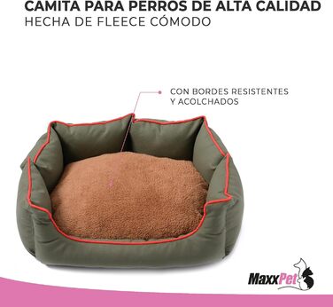 Лежак для собак MaxxPet, м'який, зелений, 76x58x15 см, для великих, середніх і малих порід, праний, ліжко-корзина для домашніх тварин