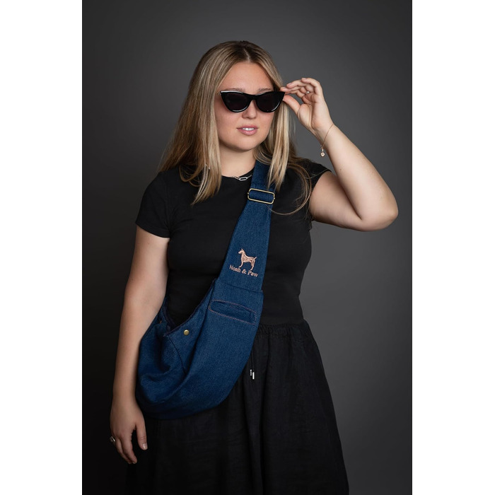 Трансформер для собак Noah & Paw до 5 кг: сумка-переноска з регульованим ремінцем та м'яким хутром, подвійний захист, преміум денім