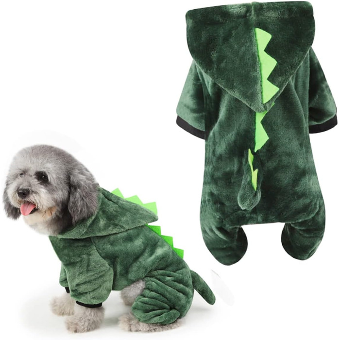 Костюм для собак - динозавр (3 шт.) FRCOLOR, теплий матеріал, для фотосесій та свят