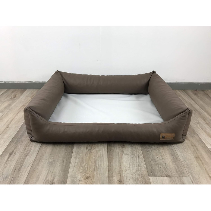 Крісло-ліжко для собак Емма з ортопедичною подушкою, з штучної шкіри, легко миється та періться (M 70x90 см)