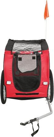 Багатофункціональний велопричіп 2-в-1: для дітей та домашніх тварин. Велосипедний причіп-візок, 2 місця, 137x73x90 см (червоний та чорний)