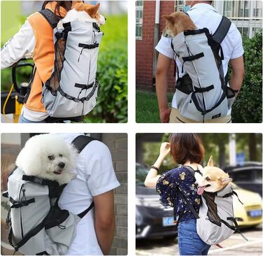 Рюкзак для собак Manon Rosa, регульований, зручний, для подорожей, походів, кемпінгу, для маленьких, середніх собак, котів, цуценят (середній, білий) Medium Weiss/opulenter Garten