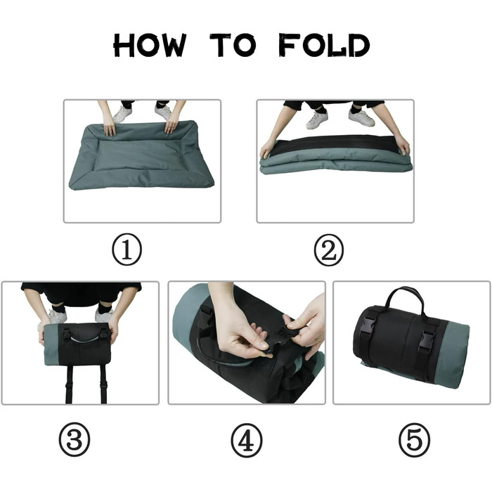 Килимок для собак Bangminda: водонепроникний, для подорожей та кемпінгу, 90x60 см, сірий