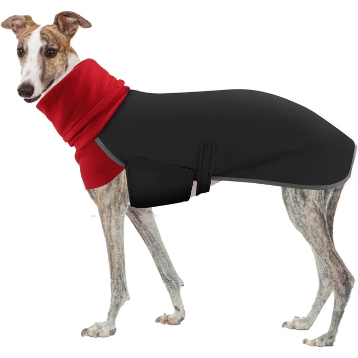 Водонепроникний зимовий теплий одяг для породистих собак Віндгаунд, Салукі, Вів'єта (Чорний, L)
