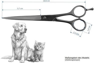 Професійна ножиці для грумінгу собак Weltmeister Solingen: вигнуті, з мікро-зубчиками, 4 дюйми (10,6 см), преміум-якість, Made in Germany
