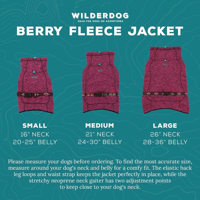 Собачий жилет Wilderdog з флісу та неопрену, розмір M, ягідний колір