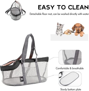 Транспортна сумка для собак та котів PETCUTE, чорна, до 4 кг