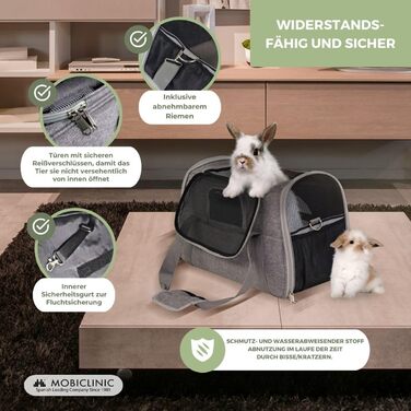 Рюкзак-переноска для котів та собак Mobiclinic® Pets, складаний, з вентиляцією, з підсібником та сумкою, багатофункціональний, регульований, 37x29x37x5 см