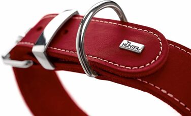 Нашийник для собак HUNTER AALBORG SPECIAL, червоний, шкіряний, міцний, комфортний (M)