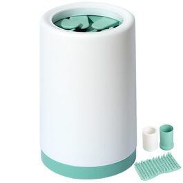 Миска для миття лап собак Tuxxjzm, витокостійкий очищувач лап для домашніх тварин, видалення бруду, щітка для лап, м'яка машина для чищення лап, покращена ефективність очищення, зелений, великий розмір