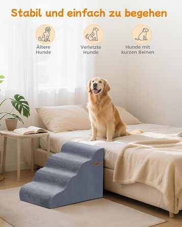 Сходинки для собак 5-ступеневі, 60 см - зручні сходи для тварин на диван та ліжко, антиковзкі, для маленьких собак та котів