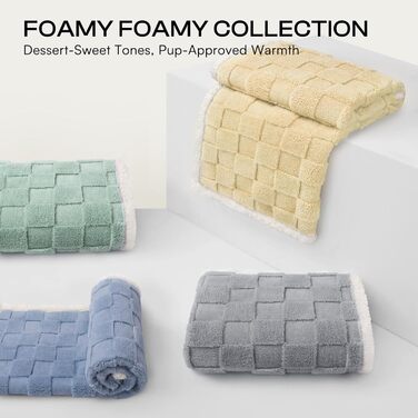 Водонепроникний коврик для собак Luciphia, великий розмір, Sherpa Fleece, двосторонній, захист ліжка та меблів, бежево-коричневий (85x57 дюймів)