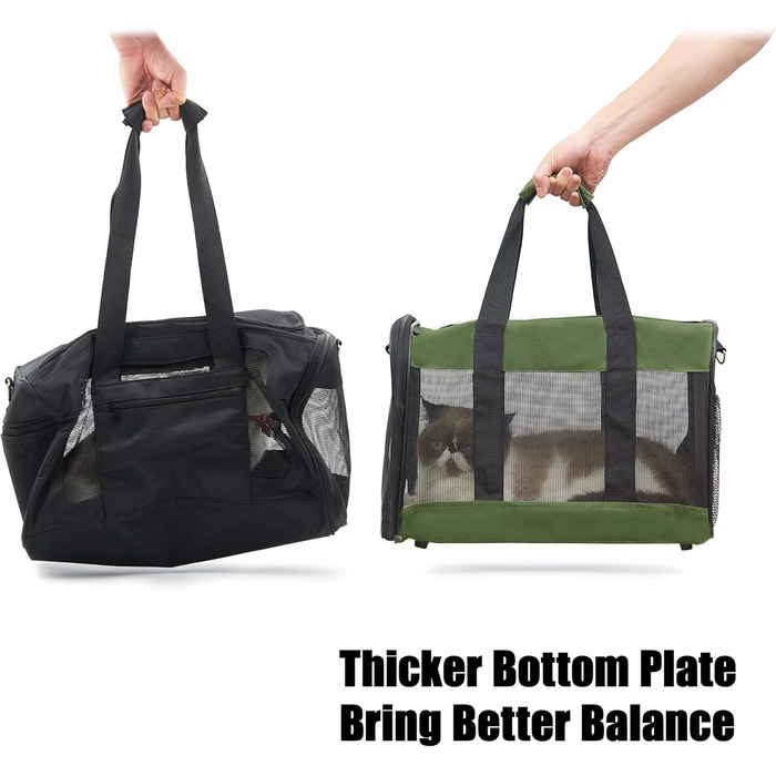 Транспортна переноска для собак та котів HITSLAM (M, Зелений) - розкладний бокс, для подорожей, авіалінії