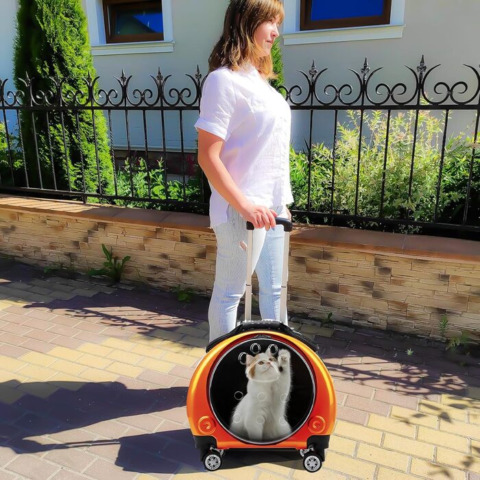 Рюкзак для тварин PETCUTE, розкладний, до 7.5 кг, з підкладкою, гарна вентиляція, для собак та котів, ідеальний для подорожей та прогулянок (Помаранчевий)