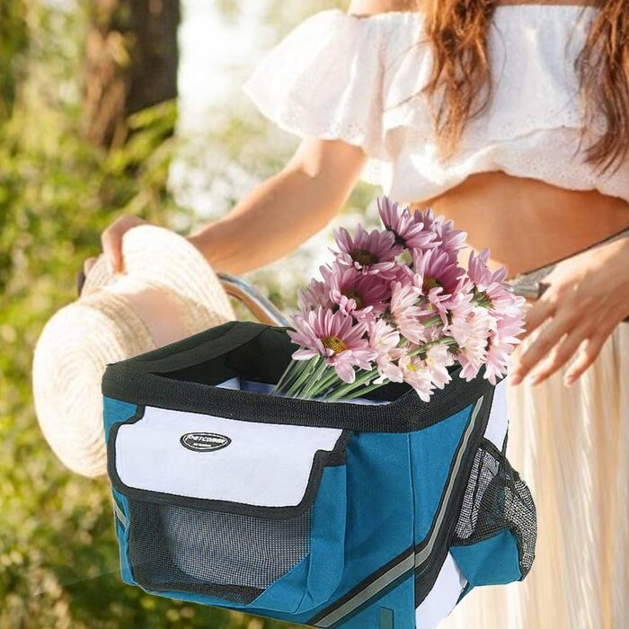 Переноска для собак на велосипед | Велосипедна переноска для тварин (синій)