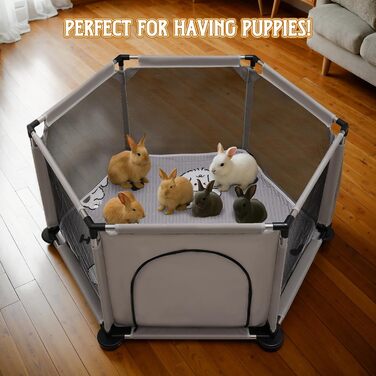 Квадратна переноска для цуценят, ігровий центр, матрац для собак, 122 x 65 см (сірий). Підходить для великих та малих порід.