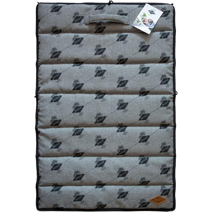 Килимок для собак JEGGO 'Cannes', компактний та розкладний з ручкою, для собак та сім'ї, ідеальний для подорожей, з водонепроникним покриттям з одного боку, Made in EU (Small, Grey) Grey Small