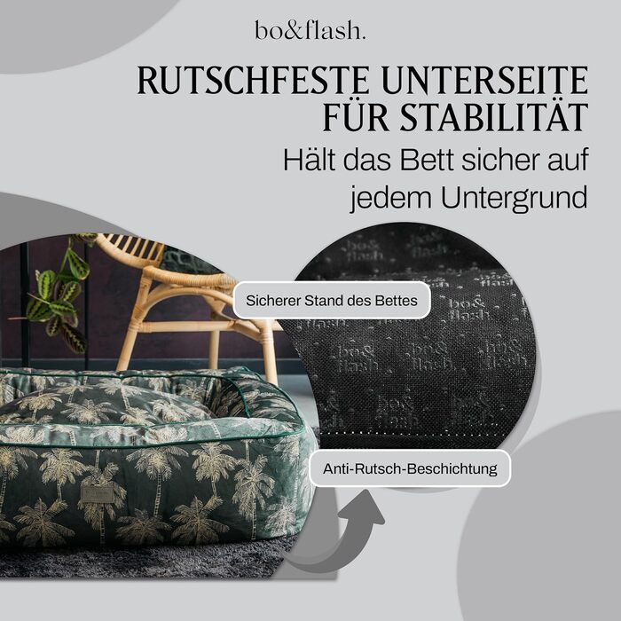 bo&flash Hundebett 'Romy' - М - Софа для собак, велика та маленька, з антиковзким покриттям, легко миється