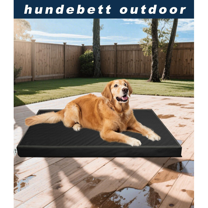 Ортопедичне ліжко для собак великих порід від GUANGDEEN - м'яке, знімний чохол, чорний колір, 116x71x7 см