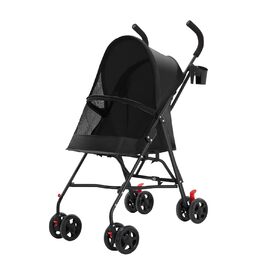 Візок для собак Homewell 2в1: візок-будка, сумка-переноска з підсклянниками, складна конструкція, гальмо та захист від дощу, візок-джерсі для домашніх тварин (чорний)