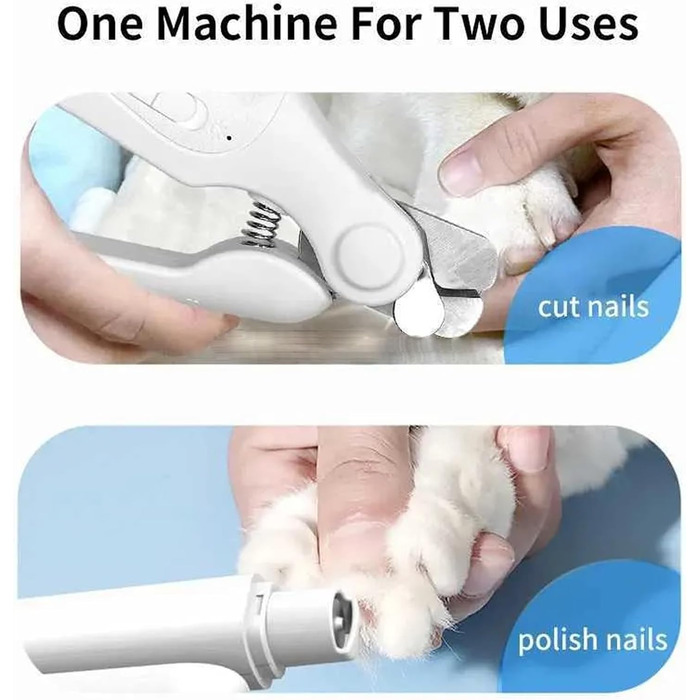 Електричний обрізчик кігтів для собак 2-в-1 з LED-підсвічуванням Krallenschleifer, для собак великих, середніх та малих порід