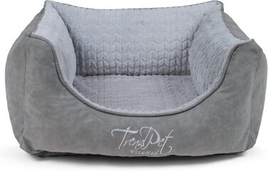 TrendPet VitaBed Style - Ортопедичне ліжко для собак, штучна шкіра, м'яка внутрішня частина (60x50 см, сірий)