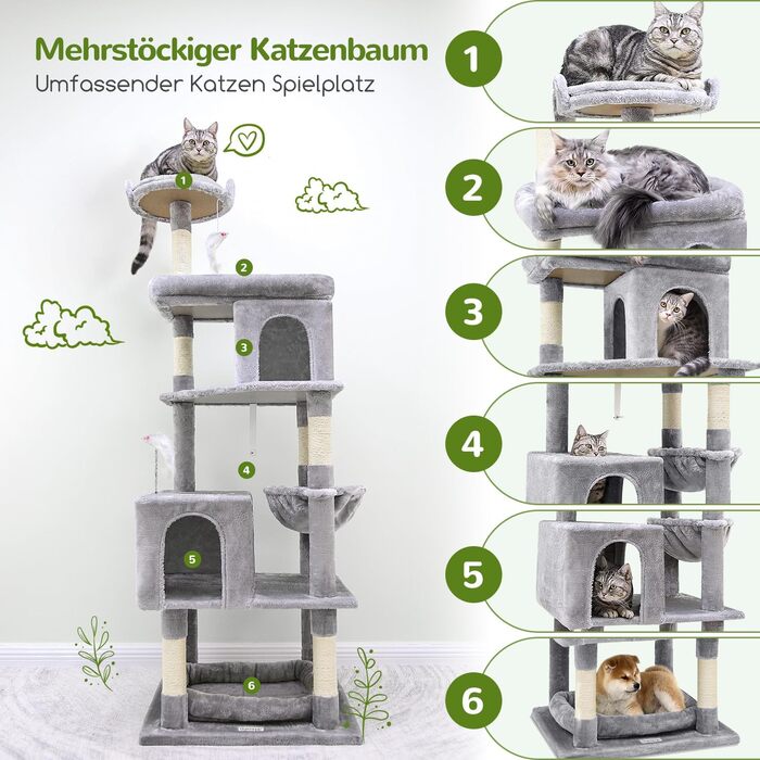 Дряпальня для котів Globlazer XXL, чорно-червона, 183 см, з будиночком, гамаком, платформами, кошиком, для великих порід (Maine Coon, BKH)