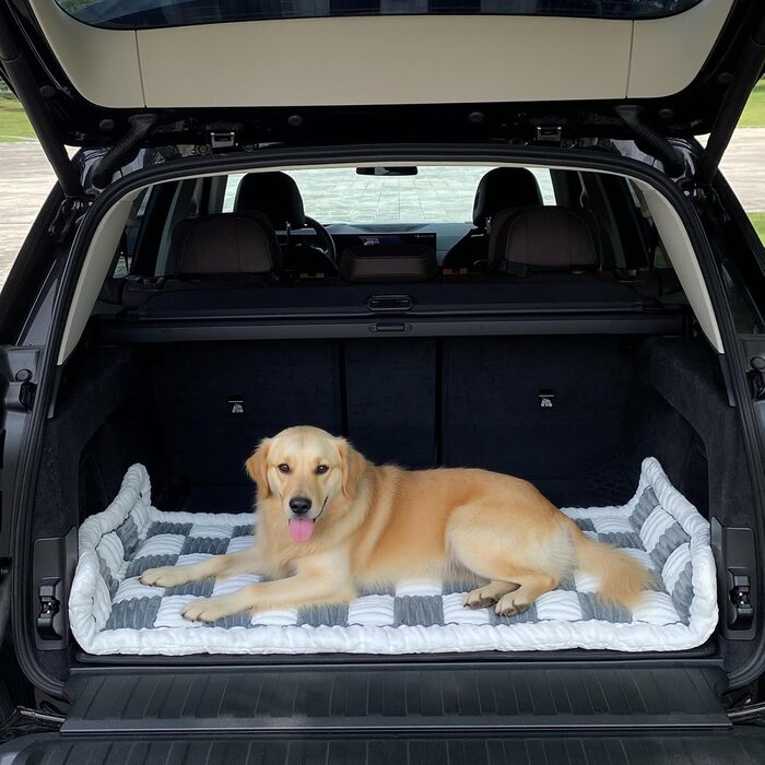 Захисний чохол на сидіння автомобіля для собак, м'який, неслизький, з матеріалу корд, сірого кольору, 63 x 138 см