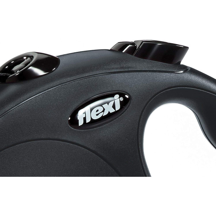 Рулетка для собак FLEXI New Classic, автоматичний повідок 4,8 м, розмір S, чорний