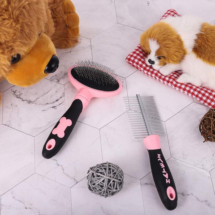 Набір для грумінгу собак Tonyg-P: щітка-гребінець + двостороння щітка для довгошерстих собак (маленьких, середніх, великих)