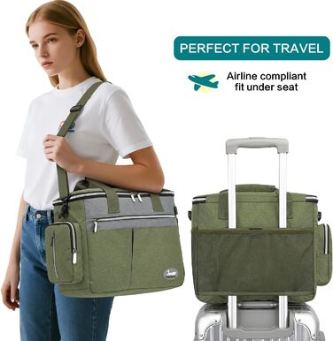 Сумка для собак TAIHOYIN: переноска, набір для подорожей з мисками, килимком та кишенькою для ласощів, зелена