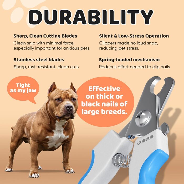 Гребінець та кусачки для собак, високоякісні, з захистом та пилочкою для нігтів, аксесуари для догляду за собаками, підходять для котів, кроликів та морських свинок, блакитні