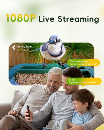 Розумний годівничка-відеокамера для птахів Hibird 32МП, 4K, AI, Wi-Fi, нічне бачення, 10000мАг, 32ГБ