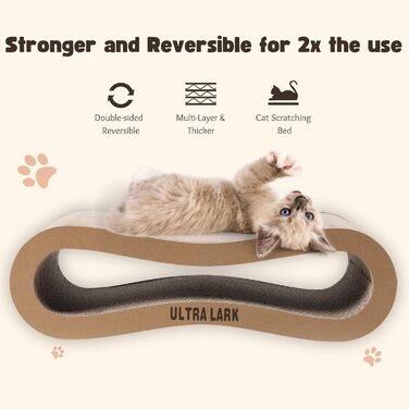 Кігтеточка ULTRALARK з ліжком та зоною відпочинку, двостороння, коричнева