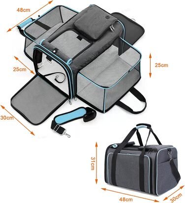 Транспортна переноска для кота Wuudi, складана сумка для собак, переноска для кота для подорожей літаком/автомобілем, дихаюча переноска для кота, маленькі собаки в авто