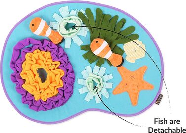 Інтерактивна килимок-нюхалка для собак P.L.A.Y. з морською тематикою, для цуценят та собак всіх розмірів, іграшка-головоломка для повільного годування та тренування нюху