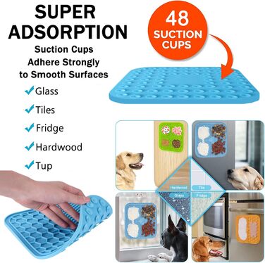 Лепеза-іграшка для собак з присосками, 3 шт. – повільне годування, розвага під час купання, для котів та собак