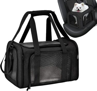 Траспортер для котів та собак, складаний, чорний. Атмосвіт, для подорожей, переноска для тварин