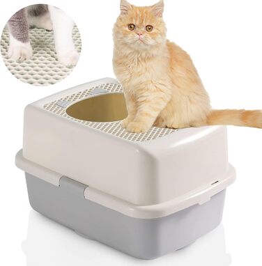 Туалет для котів Smart Paws з кришкою, закритий, контроль запаху, легке очищення, великий для кількох котів