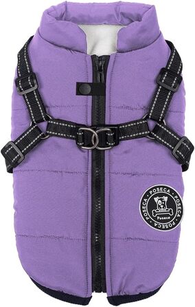 Теплий зимовий одяг для собак: куртка, жилетка, плащ для маленьких, середніх та великих собак. Зелений (3XL, світло-фіолетовий)